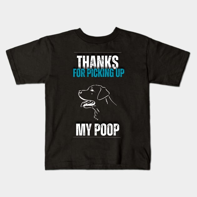 Thanks for picking up my poop man! Kids T-Shirt by Trippy Critters